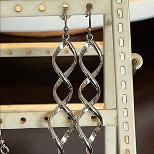Lia Sophia Silver Tone Twizzler Earrings
